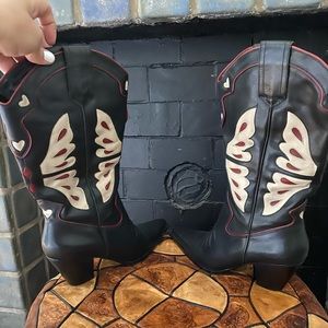 Vintage- Nine West decorative cowboy boots